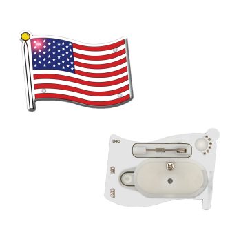 USA Flag Flashing Body Light Lapel Pins 4th of July