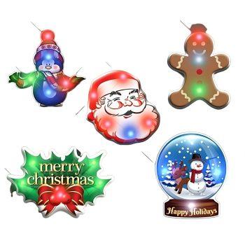 Assorted Christmas 2 Flashing Blinky Body Light Lapel Pins Pack of 25 All Body Lights and Blinkees