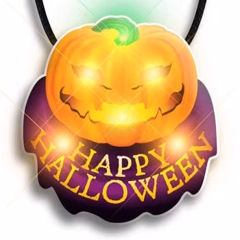 Happy Halloween Pumpkin Flashing Body Light Necklace All Body Lights and Blinkees