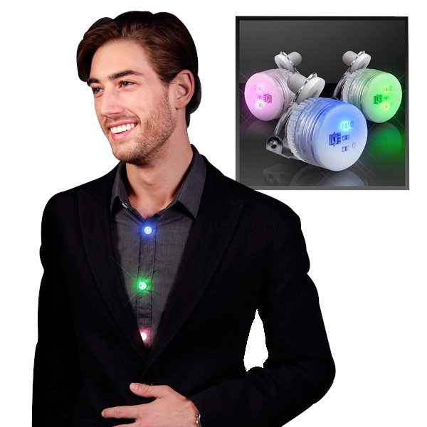 Assorted Color Round LED Blinky Clip On Pins Pack of 25 All Body Lights and Blinkees 3