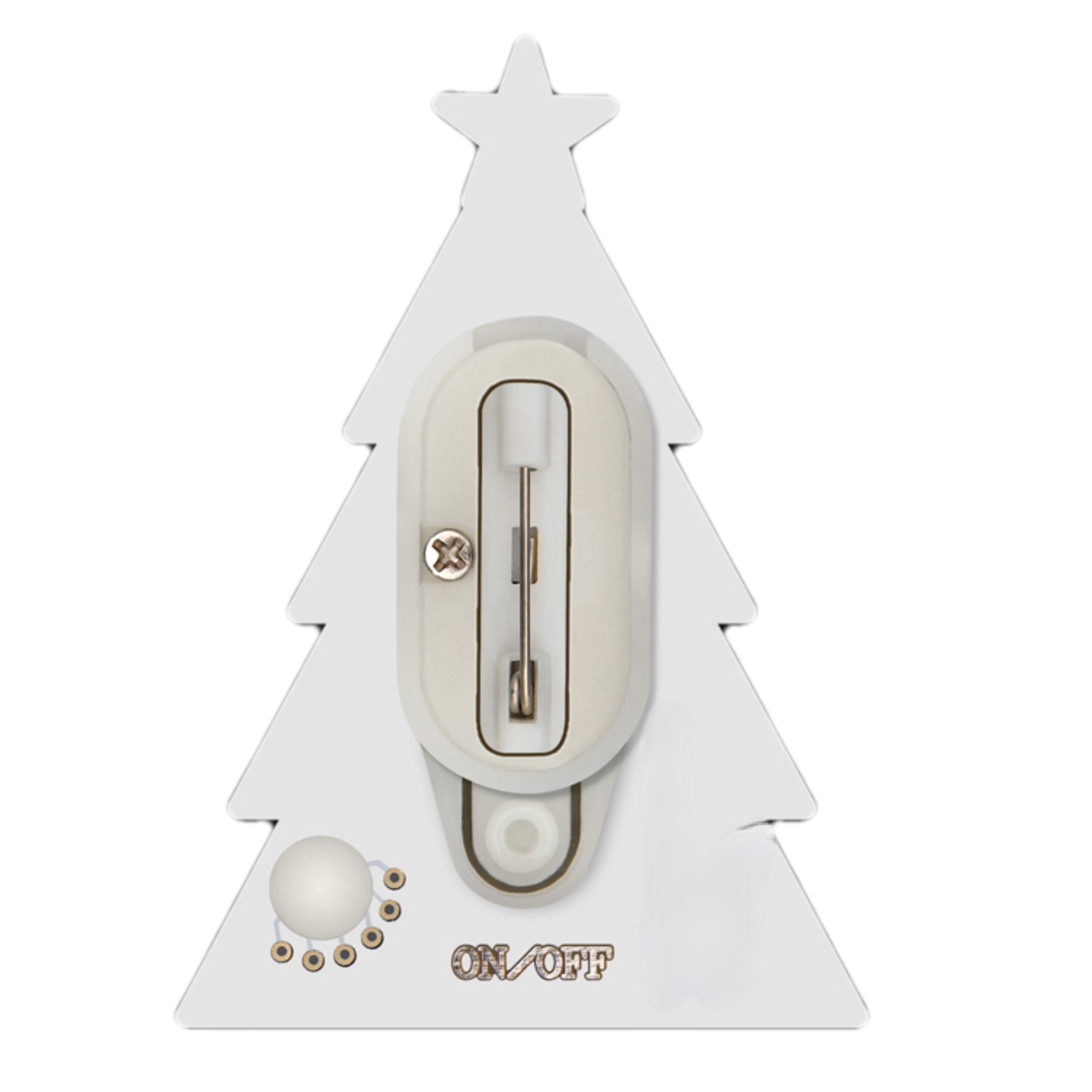 Holiday Christmas Tree Lapel Pin Flashing Blinky Body Light