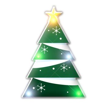 Holiday Christmas Tree Lapel Pin Flashing Blinky Body Light All Body Lights and Blinkees