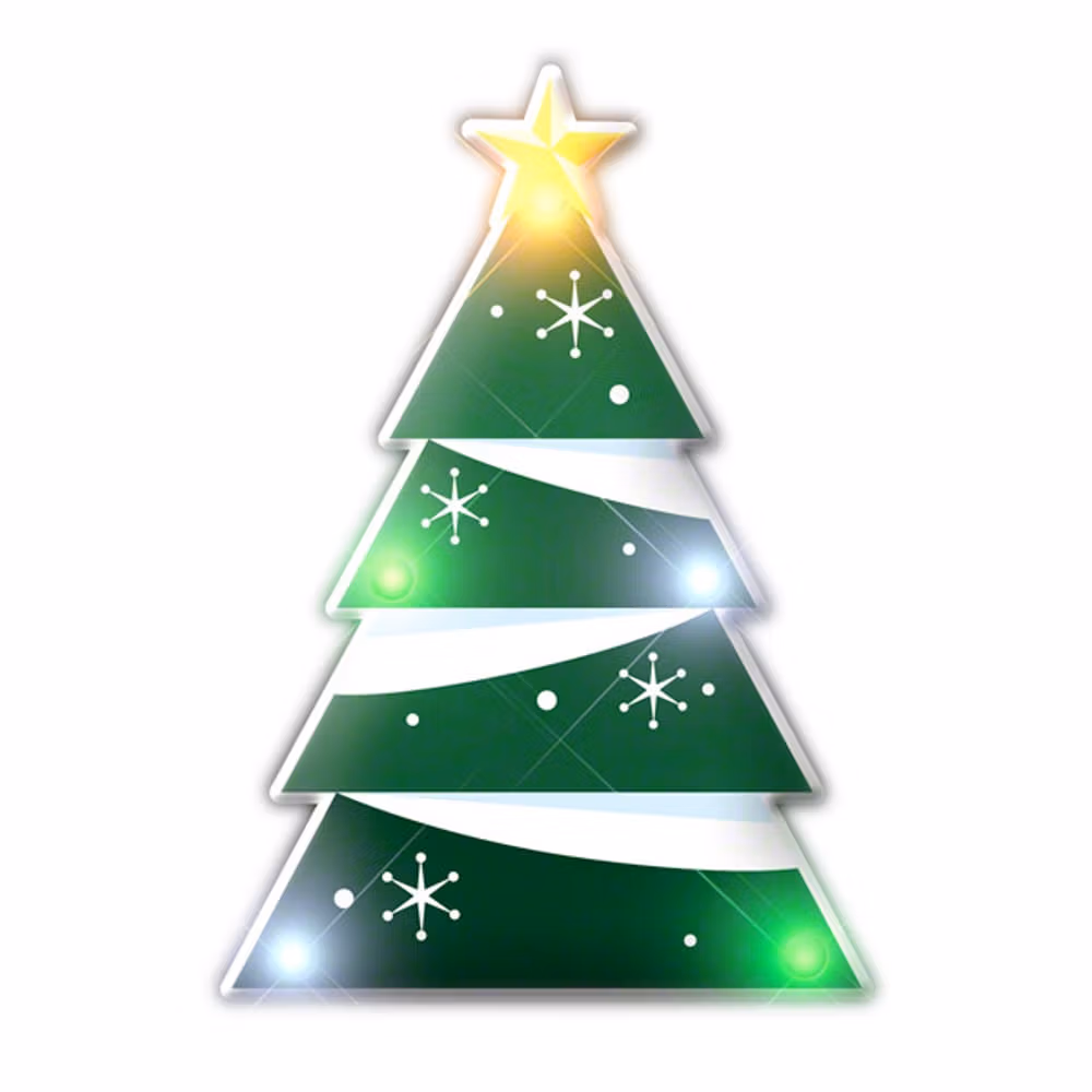 Holiday Christmas Tree Lapel Pin Flashing Blinky Body Light All Body Lights and Blinkees 3