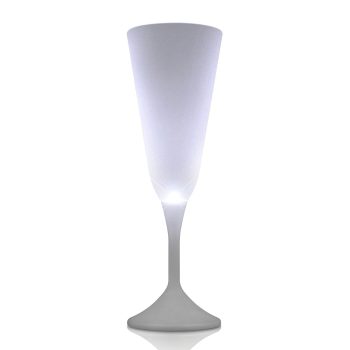 LED Steady White Light Champagne Party Drinking Glass White