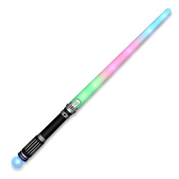 LED Rainbow Saber Sword with Crystal Prism Ball Halloween Light Up Swords