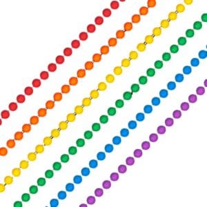 Blinkee Smooth Round Opaque Bead Mardi Gras Necklace Assorted Pack Of 12