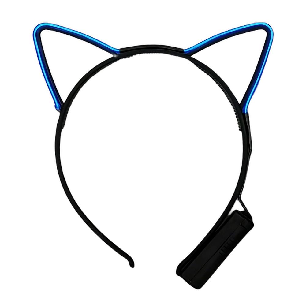 Electro Luminescent Cat Animal Ears Headband Blue All Products