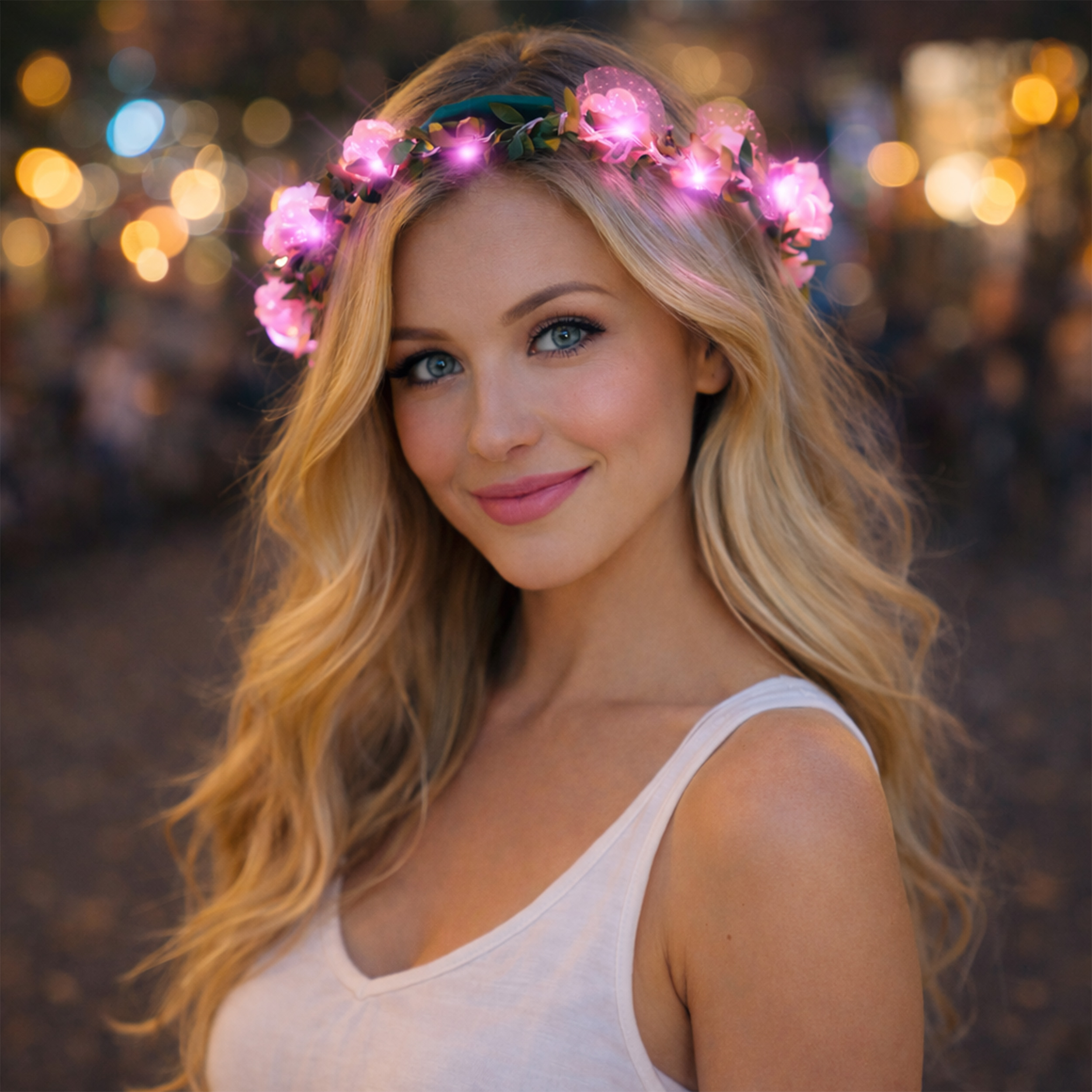 Light Up Pink Rose Flower Princess Halo Crown Headband All Products Light Up Pink Rose Flower Princess Halo Crown Headband All Products 6