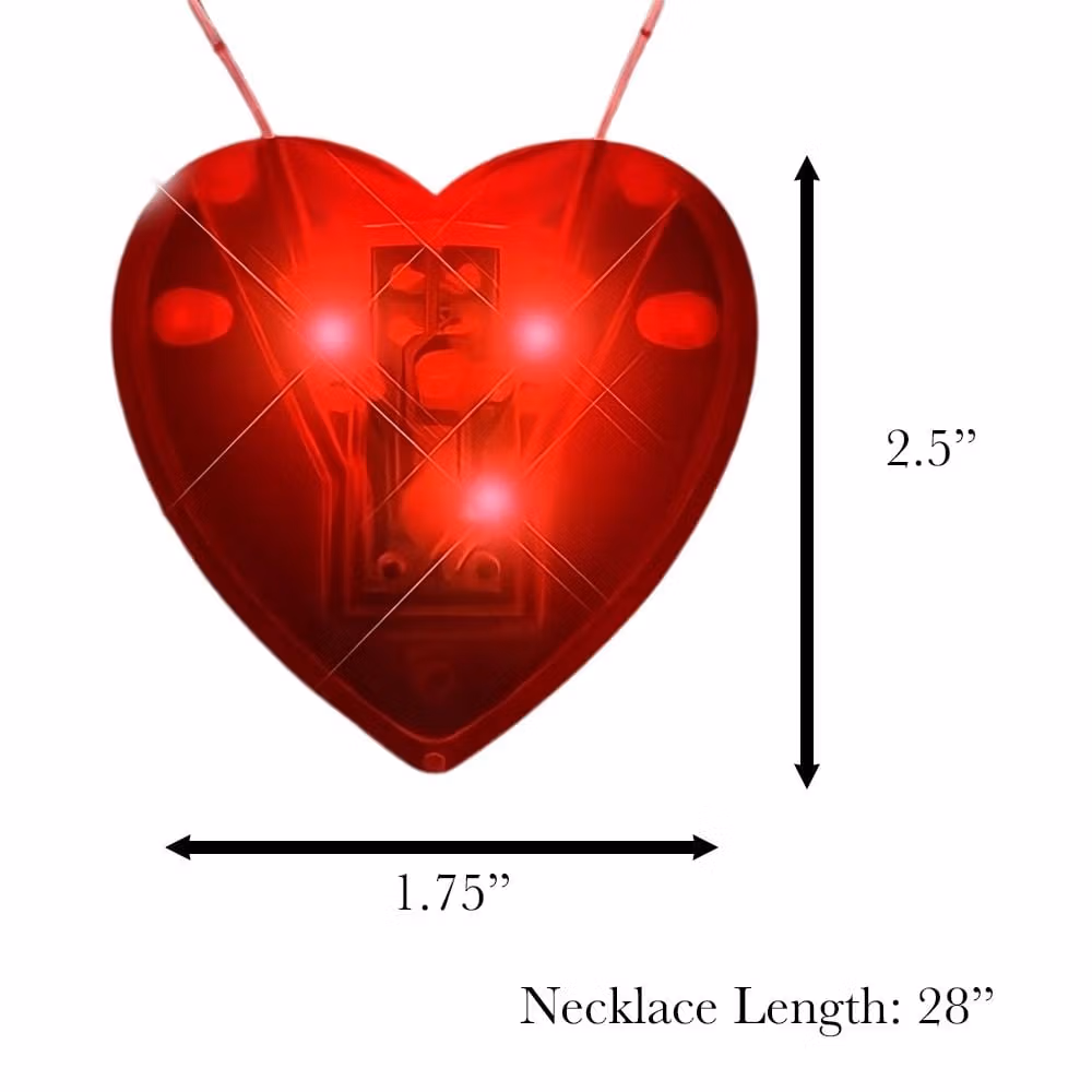 LED Flashing Red Heart Necklace All Products 4