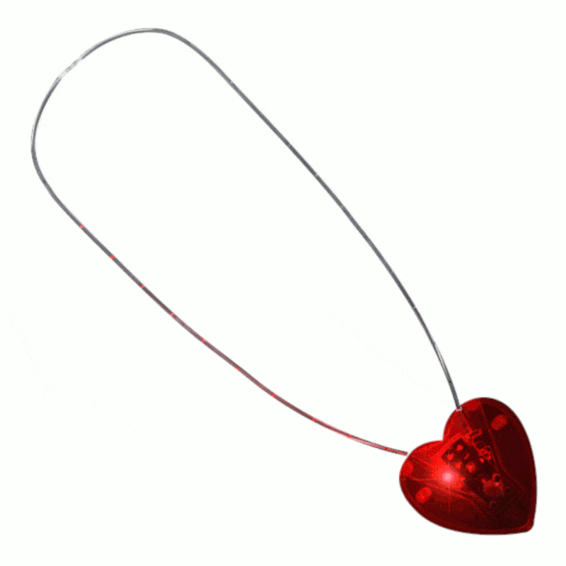 LED Flashing Red Heart Necklace All Products 3