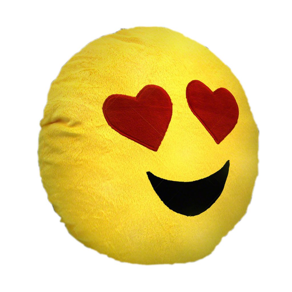 Light Up Emoji Heart Eyes Decorative Pillow