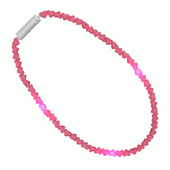 LED Pink Hearts Love Bead Necklace All Products