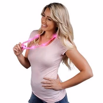 LED Pink Hearts Love Bead Necklace Bachelorette Party Necklaces 3