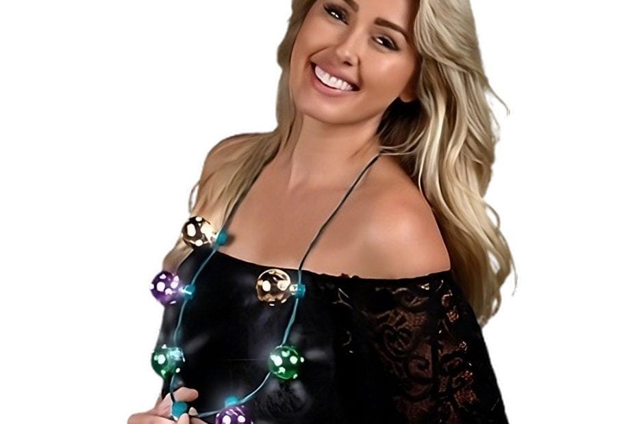 Mardi Gras LED Shine Through Party Disco Balls Necklace All Products
