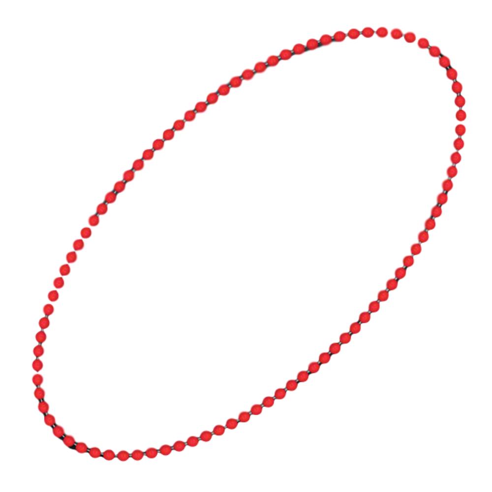 Smooth Round Opaque Bead Mardi Gras Necklace Red Pack of 12 All Products 3
