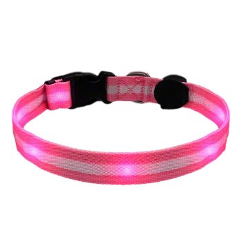 LED Pink Flashing Striped Dog Collar All Products