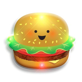 LED Happy Hamburger Flashing Body Light Lapel Pins All Body Lights and Blinkees