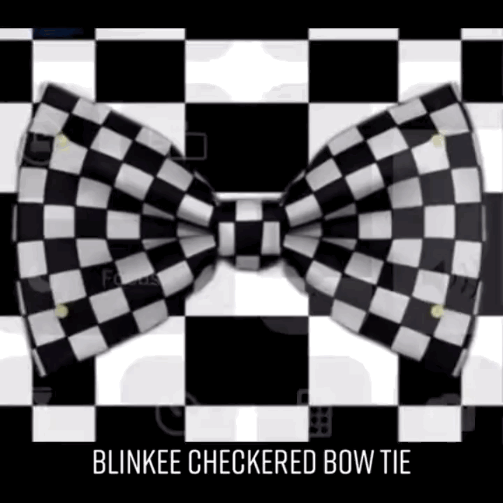Black and White Checkered Bow Tie with White LED Lights All Products 3