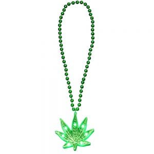 Light Up Pot Leaf Beaded Necklace 420