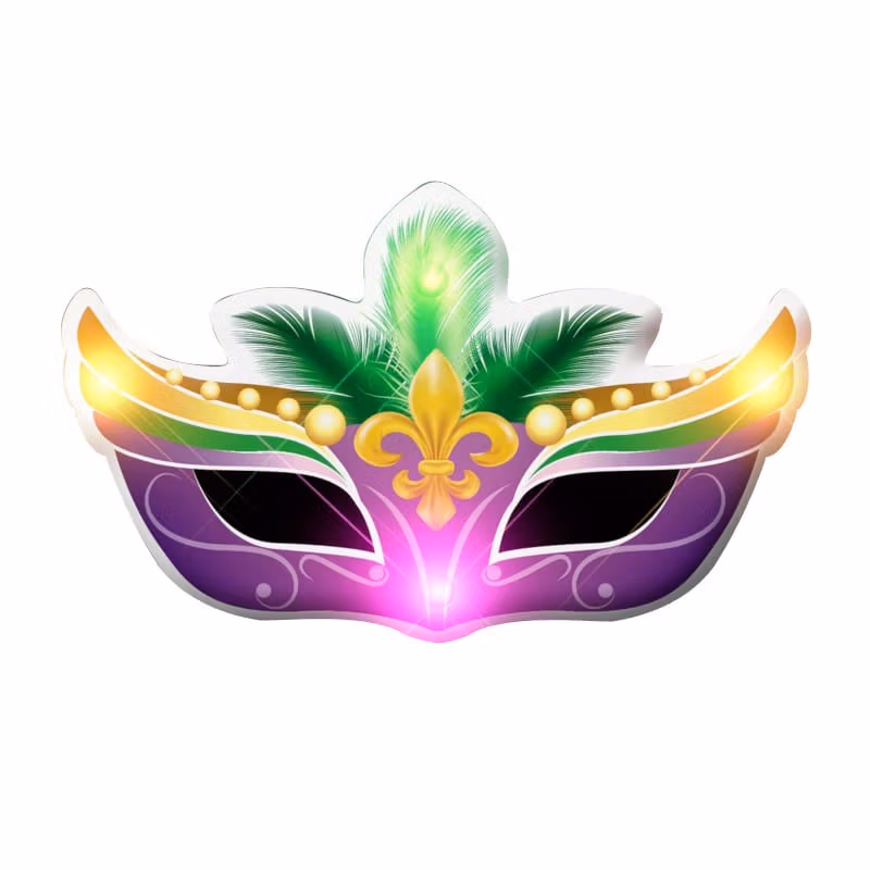 Carnival New Orleans Mardi Gras Mask Flashing Body Light Lapel Pins All Body Lights and Blinkees 4