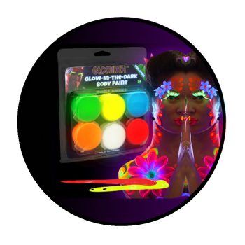 Glow In The Dark Body Paint Set of 6 All Products