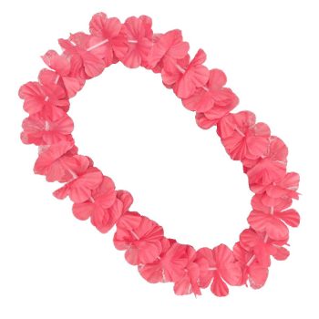 Hawaiian Flower Lei Necklace Pink Non-Light Up Fun