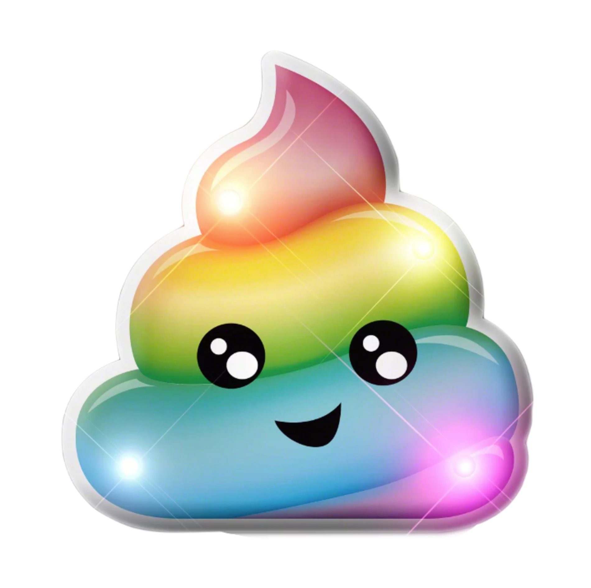 Happy Unicorn Rainbow Poop Swirl Emoji Flashing Body Light Lapel Pins All Body Lights and Blinkees 4