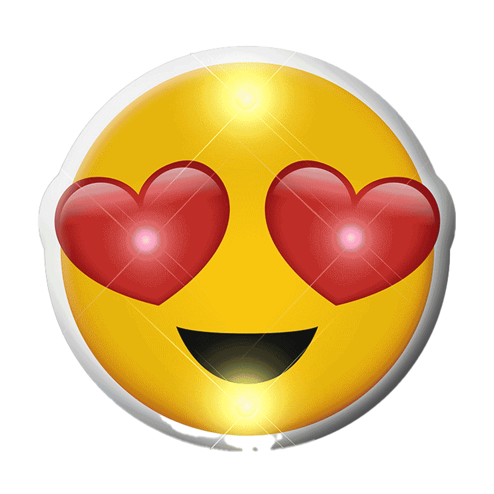 Heart Eyes Emoji Flashing Body Light Lapel Pins All Body Lights and Blinkees 6