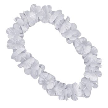 Hawaiian Flower Lei Necklace White All Products