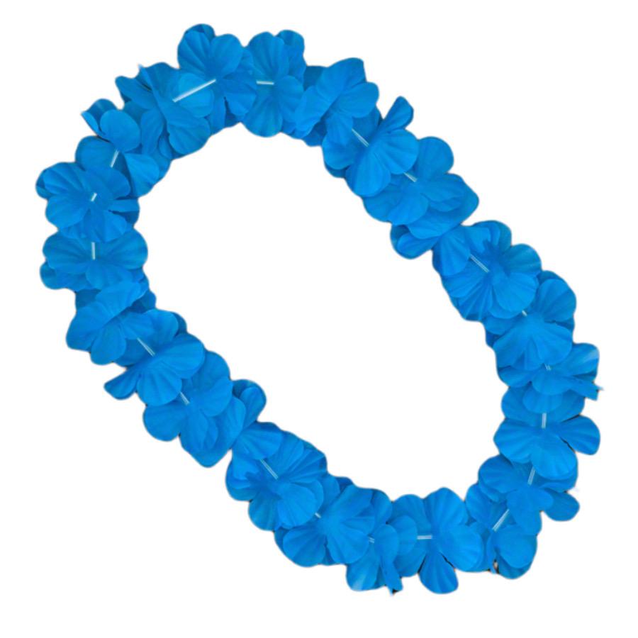 Hawaiian Flower Lei Necklace Blue All Products 3