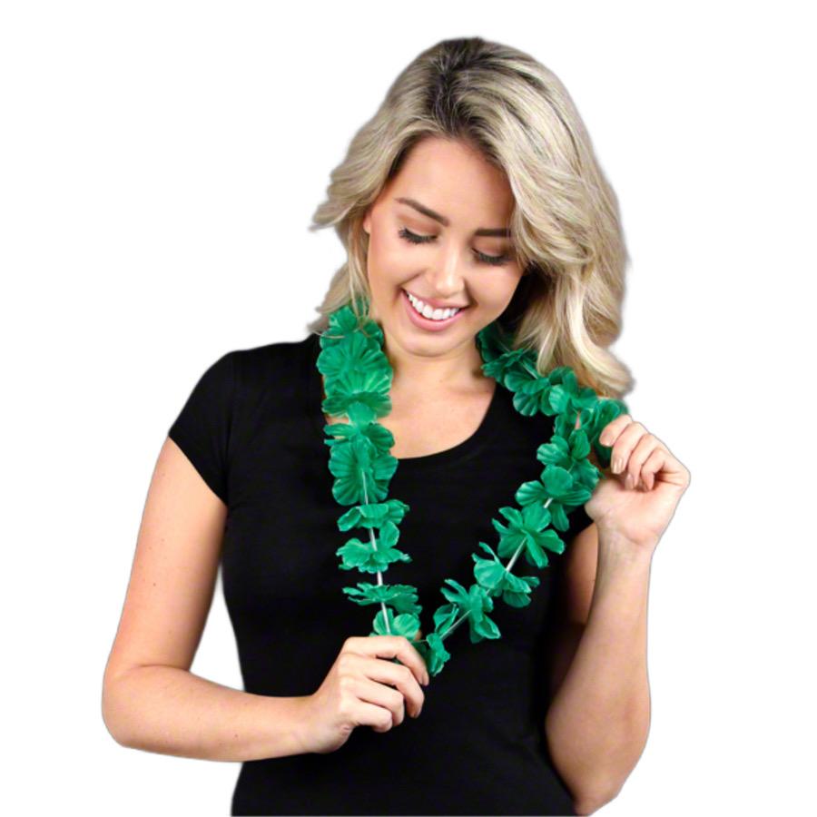 Hawaiian Flower Lei Necklace Green All Products 4