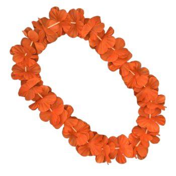 Hawaiian Flower Lei Necklace Orange All Products