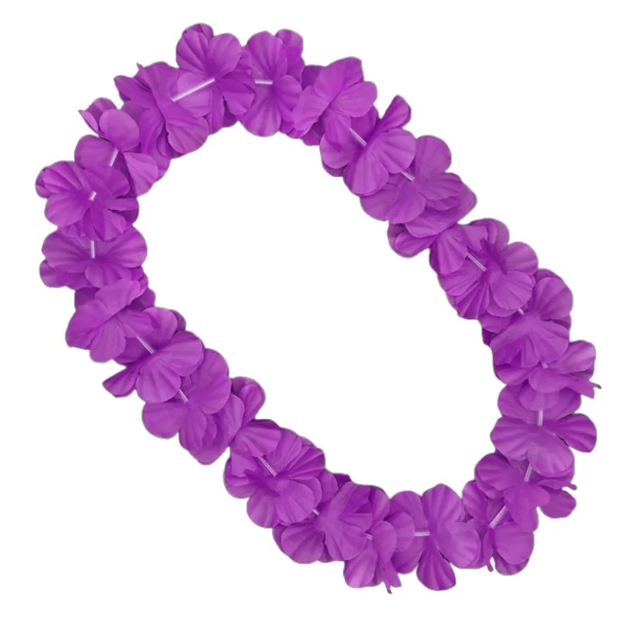 Hawaiian Flower Lei Necklace Purple All Products 5
