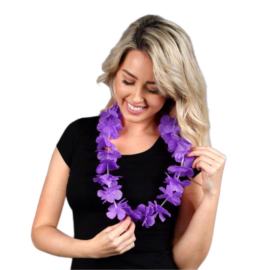 Hawaiian Flower Lei Necklace Purple All Products 5