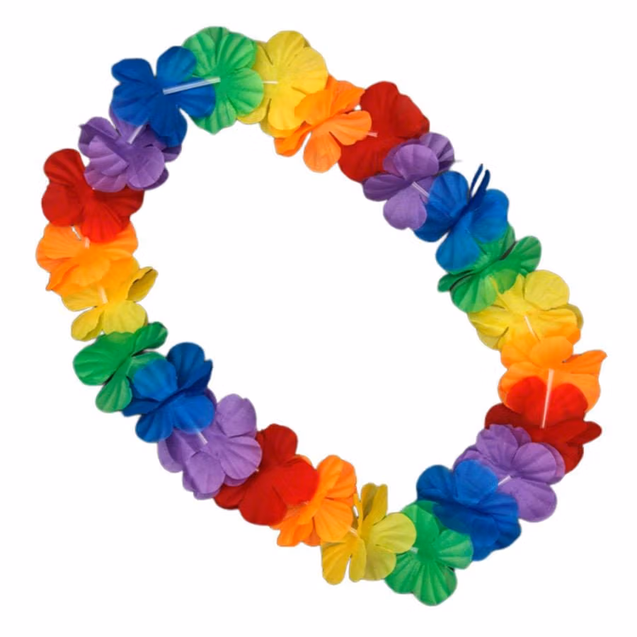 Hawaiian Flower Lei Necklace Rainbow All Products 4