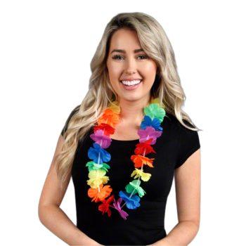 Hawaiian Flower Lei Necklace Rainbow All Products 3