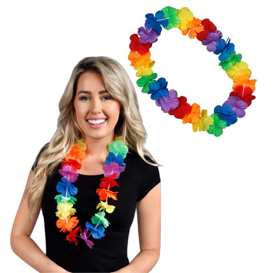 Hawaiian Flower Lei Necklace Rainbow All Products 4