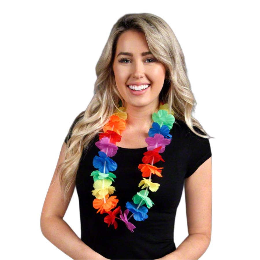 Hawaiian Flower Lei Necklace Rainbow All Products 5