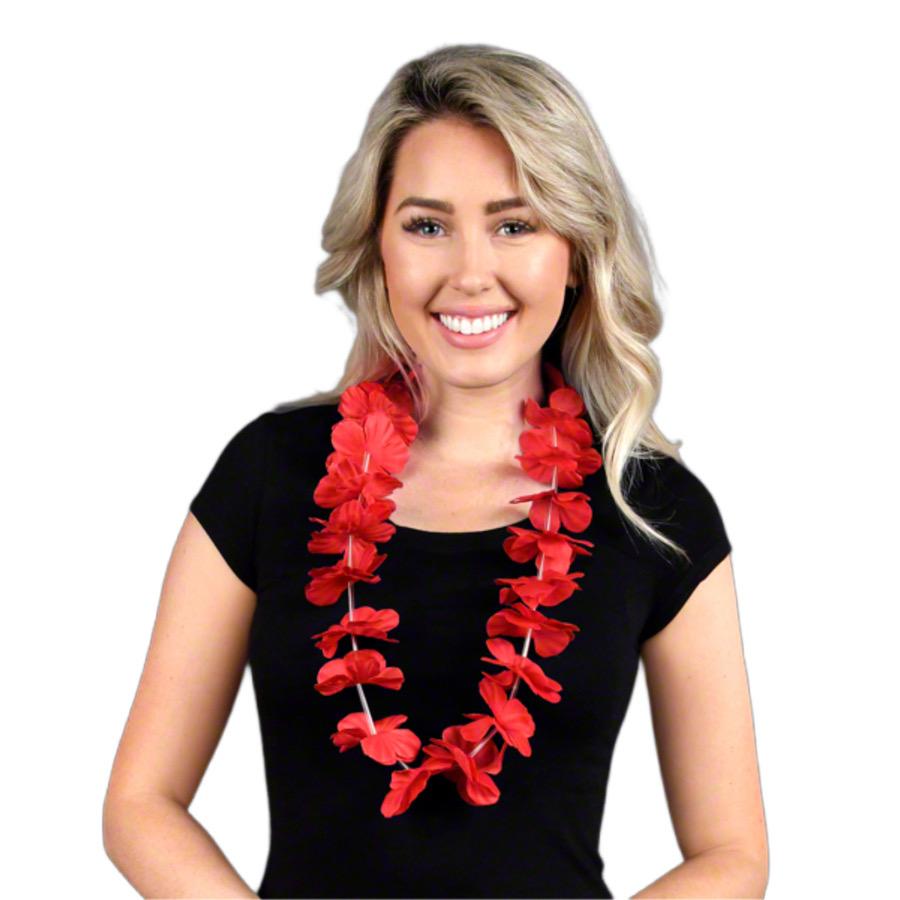 Hawaiian Flower Lei Necklace Red All Products 5