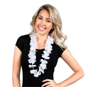 Hawaiian Flower Lei Necklace White All Products