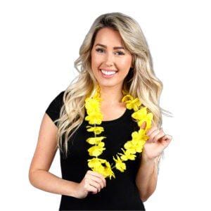 Hawaiian Flower Lei Necklace Yellow All Products