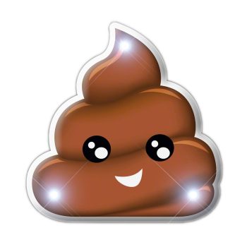 Happy Poop Swirl Emoji Flashing Body Light Lapel Pins All Body Lights and Blinkees