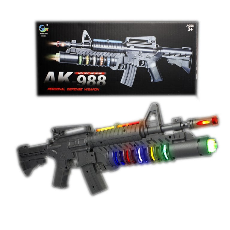 LED Light Up Multicolor Super AK 988 Toy Gun Best Glowing Party Supplies