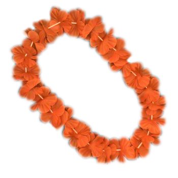 Hawaiian Flower Lei Necklace Orange Non-Light Up Fun