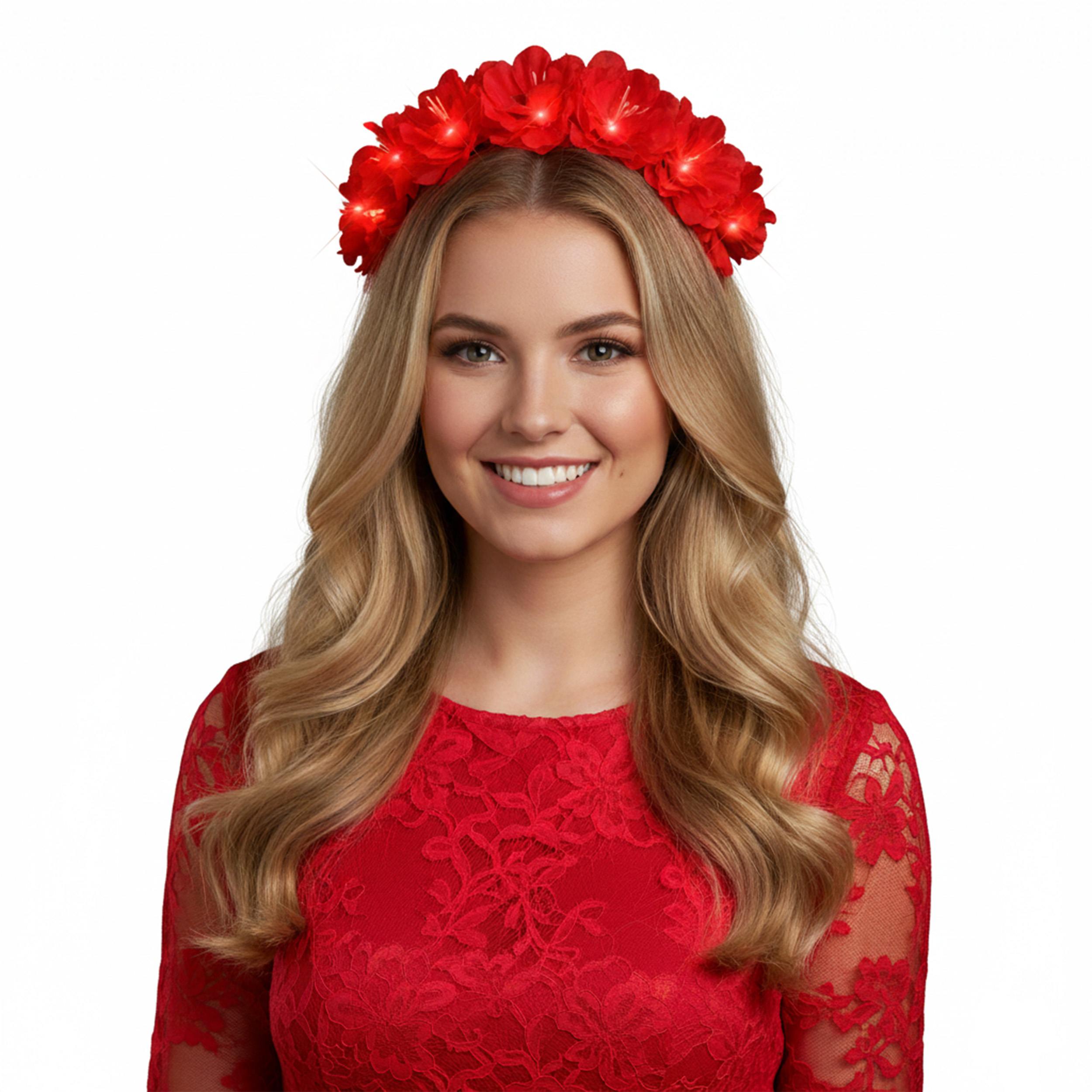 Red Kiss Fairy Flower LED Headband 4th of July Red Kiss Fairy Flower LED Headband 4th of July 3