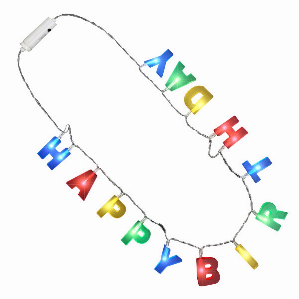 Multicolor LED Happy Birthday Lights Necklace All Products 5