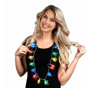 Multicolor LED Happy Birthday Lights Necklace Colors