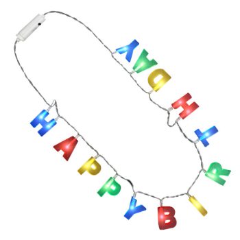Multicolor LED Happy Birthday Lights Necklace Colors