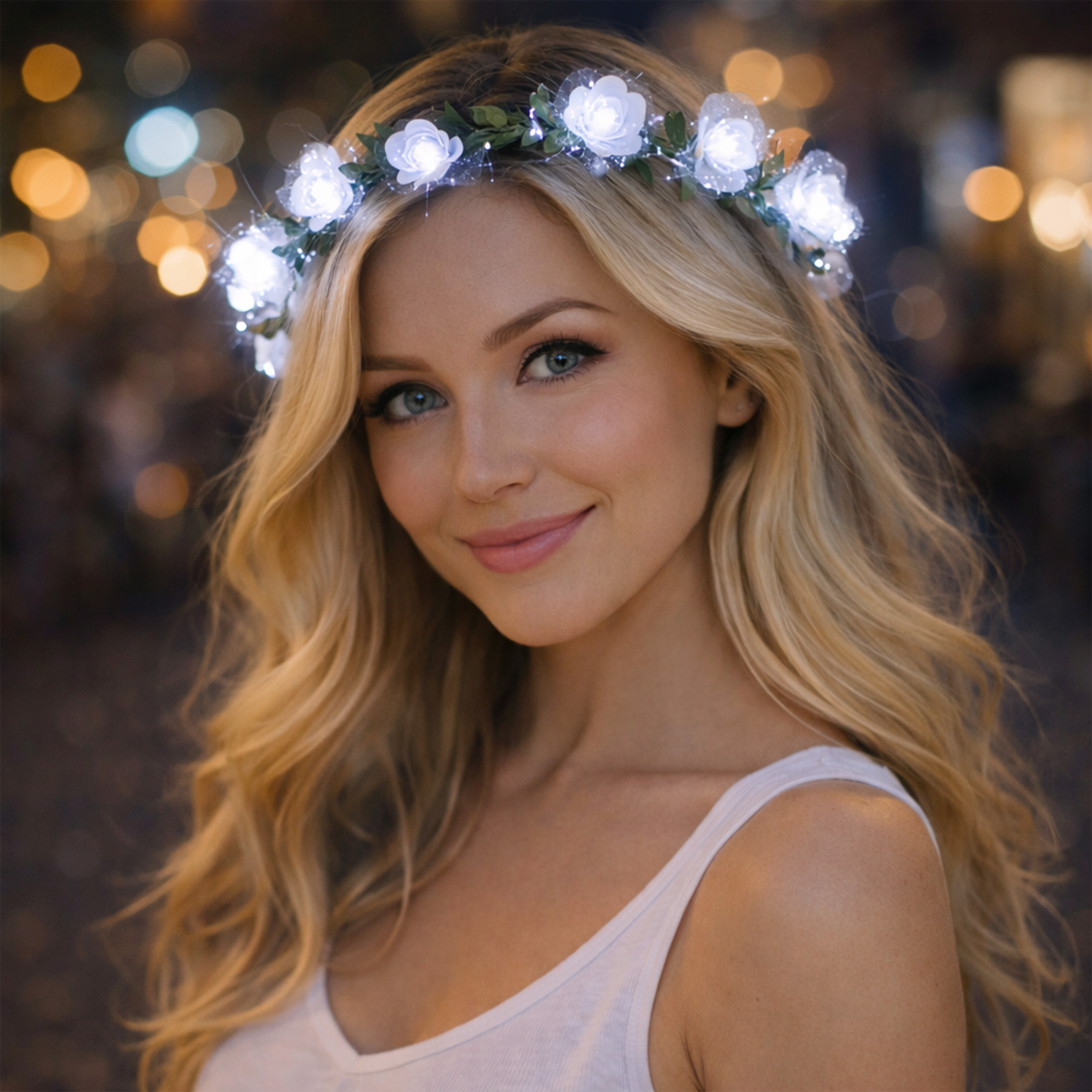 Light Up White Rose Flower Princess Halo Crown Headband All Products Light Up White Rose Flower Princess Halo Crown Headband All Products 6