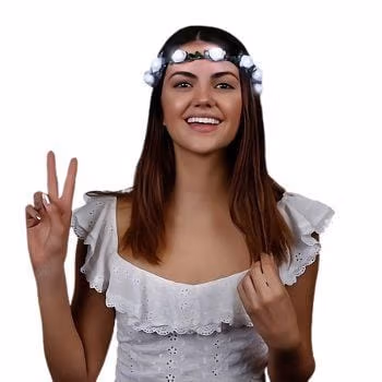 Light Up White Rose Flower Princess Halo Crown Headband All Products